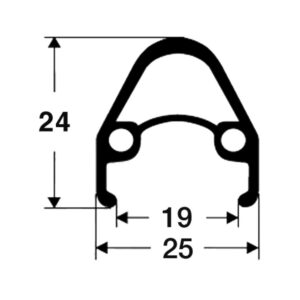 Fälg 622-19 db/svart 36h